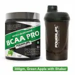 PowerLift BCAA Pro with Shaker, Reducing Muscle Breakdown, Muscle Recovery (300gm GreenApple)