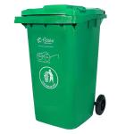 Fiable Cleantech Plastic 240 Liter Trash Bin Green | Wheeled Dustbin | Waste Bin | Trash Bin | Large Size Plastic Bin | Outdoor Dustbin