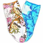Tuddybuddy Baby Cotton Yellow Floral & Tie Dye Print Adjustable Swaddle Wrap 0-3 Months, Pack Of 2