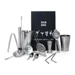 Bar Box 14 PCS Cocktail Shaker Set Food Grade Stainless Steel Bartender Kit Bar Set (Silver)