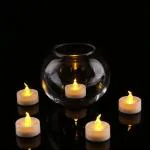 VACHHANI ENTERPRISE LED Diya Lights Electric & Flameless Diya,Battery Operated, Rechargeable, and Decorative LED Diya for Diwali,Pooja,Temple Flickering, Long-Lasting Tealight Oil Lamps|Perfect for Rangoli, Festival, and Clay Diya Decoration -10 PCS