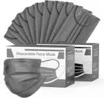 Henik BLACK 100 Disposable 3 Ply Ear loop Face Mask, Home, School, Office and Outdoors BLACK-100 Non-Reusable Surgical Mask With Melt Blown Fabric Layer (Black, Free Size, Pack of 100, 3 Ply)