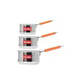 Nirvika Stainless Steel Saucepan Set of 3 Combo of 1000, 1500 and 2000 ml (Pack of 3)