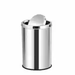 OPR Stainless Steel Swing Dust Bin with Lid| Garbage Bin, Round Shape Trash Can for Home, Kitchen, Washroom, Offices and Bathroom (8 X 12 in. -10 Liter)