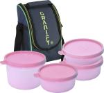 Granify A-203 Green Plastic Lunch Box with 4 Plastic Containers and Lunch Box Bag 1200 ml