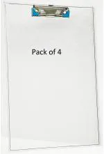 Shining Zon Acrylic Unbreakable Clipboard Writing Pad, for Office, Exam Board for Kids/Students, Transparent Exam Pad, Examination Clipboard Size 9.5 x 13.5 Inches (Pack of 4)