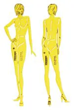Traceease Female Human Figure Template Stencils Fashion Designer’s Drafting Tools, 2 Piece ( Front & Back)