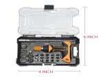 24 Pcs Ratcheting Screwdriver Set, Ratchet and Bit Set Multipurpose Repair T-Handle Wrench Set