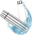 Welour Double Wall Stainless Steel Water Bottle - 500ml | Vacuum Insulated with Aluminium layer | 100% Leak proof | Easy to Carry | Gym/Office/Travel Bottle for Adults/Kids | Pack of 2 - Flask Silver & White