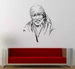 Lanstick Vinyl Multicolor God Sai Baba Image Image Self Adhesive Wall Sticker 24 inch