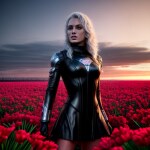 Love Creation A4 Size poster print for creative wall art- a-girl-with-a-bunch-of-flowers-4d18e0a8-57a8-42f7-ab8b-38b93ff35351-2( Sticker)