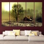 Kyara Arts Multicolor Split Wooden 7 Mm Nature View Art Panels 148 X 76 cm (5 Pcs)