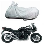 Bull Rider White Polyester Two Wheeler Cover For Suzuki Bandit