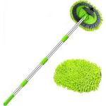 AARYANARI ENTERPRISE 2 in 1 Car Wash Mop Car Wash Brush with Long Handle | Car Wash Mop Brush | Microfiber Sponge Duster | Car Cleaning Accessories (Multicolor) 1 Pcs