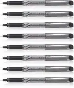 Pilot Hi-Tecpoint V5 Grip Extra Fine Point Liquid Ink Pen | Tip Size - 0.5MM | Dimpled Rubber Grip with Unique Dimple Tip Technology | Ink Colour - Black | Pack of 8
