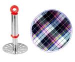 URBAN BUY Stainless Steel Pav Bhaji Masher With Roti Round Cover and Multicolour, Pack of 2