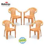 MAHARAJA Chetak for Home,Office | Comfortable | ArmRest | Bearing Capacity upto 200Kg Plastic Outdoor Chair  (PRW, Set of 4, Pre-assembled)