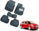 WolkomHome Car Mats Luxury Floor 3D Mat Carpets Black for Maruti Suzuki Swift Type-3