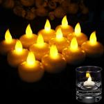 TruSwag LED Water Sensor Artificial Floating Light Diya Home Decoration Candle (White, Pack of 12)