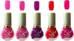 OUR Beauty Multicolor Extra Shine Long Wear Durable Nail Polish Vk84, 30 ml (Pack Of 5)
