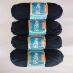 vardhman knitting yarn magnus yarn (Pack of 4 balls - each ball -100 gm, total 400 gm)BLACK colour