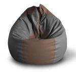 Style Homez Premium Leatherette Classic Bean Bag Size XXL Brown Grey Color, Cover Only