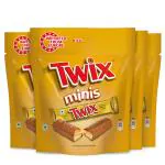 Twix Minis Cookie Caramel Chocolate Pack, Pack of 4, 100g