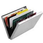 StealODeal Silver Stainless Steel Front Pocket Business Credit Debit 6 Card Holder (Set Of 1)