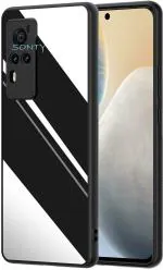 Aviaaz Vivo X60 5G, Vivo V60 Pro 5G Luxury Black Glass Back Cover