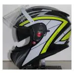 TVS Racing Full face Graphics Helmet Black & Neon XXL