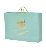 PPJ - THANK YOU MESSAGE GREEN (GOLDEN FOIL PRINTED) PAPER CARRY BAG, 16 Inch X 12 Inch X 4 Inch for DIWALI/WEDDING/FUNCTION/BIRTHDAY/RETURN GIFTS/CHRISTMAS/GIFT BAGS/GIFT COVERS (Pack of 30)