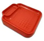Inpro Stylish Plastic Plates in 6 Red Color for Serving Snacks / Light Weight Plates / Pasta plate / Serving plate- Plastic Snacks plates-small plate- plastic kitchen crockery or parties Set of 6 Red Snacks Plastic Plates (Set Of 6 Plates).