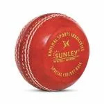 SUNLEY in Swing, Out Swing, Seam, Throw Cricket Leather Ball ( Red)