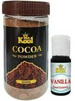 MR. KOOL Ghana Cocoa Powder Natural And Unsweetened, Vanilla Flavoring Food Essence, 120 gm