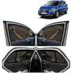 Kingsway Car Magnetic Sun Shades Curtains for Maruti Suzuki S Cross, Model Year : 2014 - 2017, Half Cut in Front Window with Rear Windshield, Color : Black, Cotton Mesh, Complete Set of 5 Piece