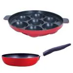 Nirlon 2 pcs of Red Non-stick Aluminium Kitchen Cookware Set