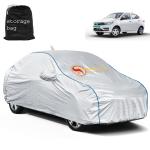 Automozexo Waterproof Car Cover for Tata XpressT with Antena, and Mirror Pocket Anti Dust, Waterproof, Triple Stitched Fabric with Pipein Design, Elastic Hem Car Body Cover for Tata XpressT