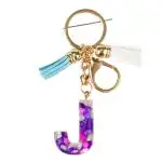 CRAFTSTUDIO Resin Alphabet Initial J letter keychain for Boys & Girls