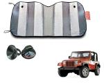 WolkomHome Silver foil Shade UV Protection Curtain Car Sunshade Film Windshield Visor Front Windshield Sunshade Cover for Jeep Wrangler