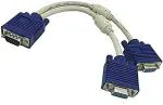 AdzMozi CableVGA Y Splitter Cable 1 Male VGA to 2 Female VGA Splitter Cable, Male to Male VGA Cable, Support PC Monitor LCD LED, Plasma, Projector, VGA to VGA Converter Adapter Cable P1