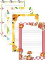 Askprints ART & CRAFT DESIGNER SHEETS FOR PROJECT/ASSIGNMENT/CREATIVE WORK Ruled A4 100 gsm Multipurpose Paper (Set of 40 Sheets) AP-2002