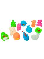 VParents Mix Cute Animals Swimming Water Toys Non-Toxic,BPA Free Colorful Soft Rubber Float Squeeze Sound Squeaky Bathing Toy for Baby Chu Chu Toy Set - Mix Animals ,Multi Color-Pack of 12