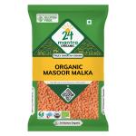 24 Mantra Organic Unpolished Masoor Malkha - 500gms | Pack of 1 | 100% Organic | Chemical Free & Pesticides Free | Tastier & Rich Flavour