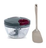 FIRST FRONT Vegetables Plastic Dori Chopper With Stainless Steel Paan Spoons and (Multicolour, Pack of 2)