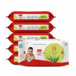 LUV LAP Paraben Free wipes for baby skin with Aloe Vera, Fragrance Free, pH Balanced, Dermatologically Safe, Baby Wipes Rich in Vitamin E & chamomile extract, (72 Wipes / Pack With Lid ) Pack of 6