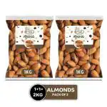 Nuts Vakil 2 kg California Almonds | Badam Dry Fruits Pack of 2 (1kg + 1kg)