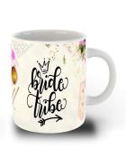Whats Your Kick Bride Tribe Design Pinted White Ceramic Coffee Mug Tea Mug 325 ML