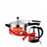 Fabiano 1.8L Electric Kettel With 5L Pressure Cooker Combo Electric Kettle (1.8L, Silver)