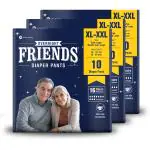 Friends Overnight Adult Diapers Pants Style - 30 Count (XL-XXL) with odour lock and Anti-Bacterial Absorbent Core- Waist Size 30-56 inch ; 76-142cm