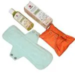 Avni Fluff Washable Cloth Pads With Natural Pad Wash - 2 R And 2 L And 100Ml Wash (Set Of 5)